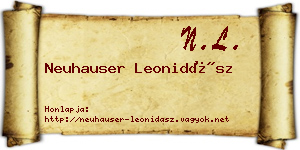 Neuhauser Leonidász névjegykártya